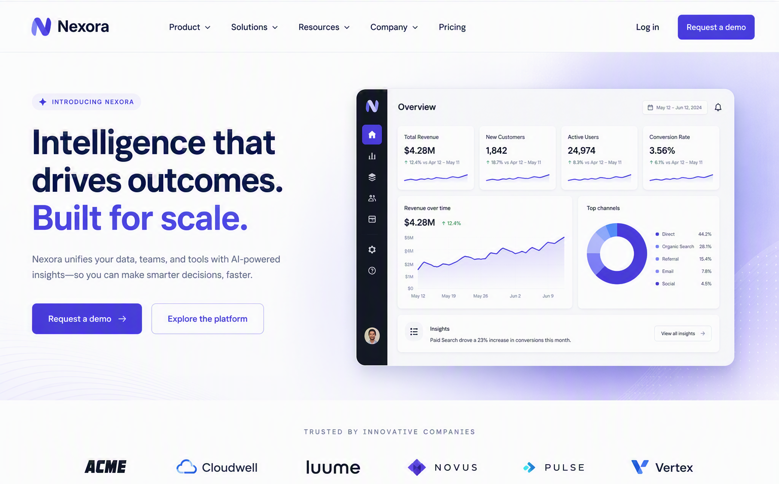 SaaS corporate rebrand — homepage preview